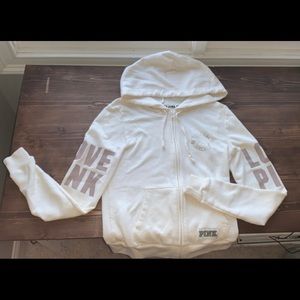 PINK Off White Zip Up